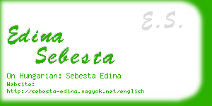 edina sebesta business card
